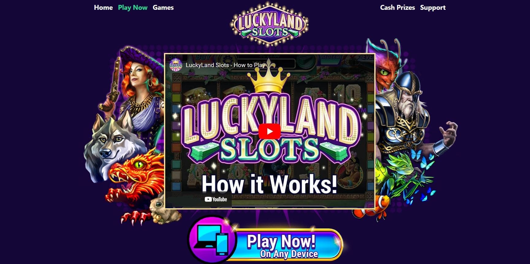 LuckyLand Slots Main screen