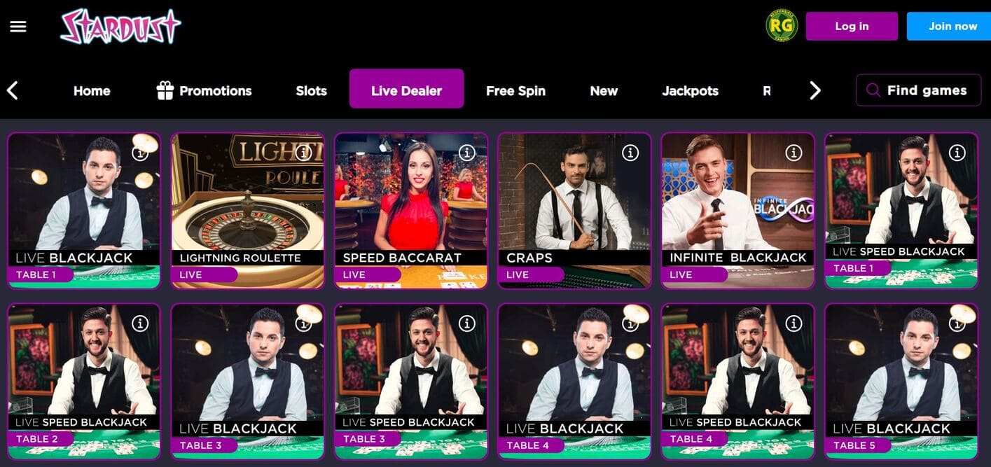 Stardust Casino Live Games